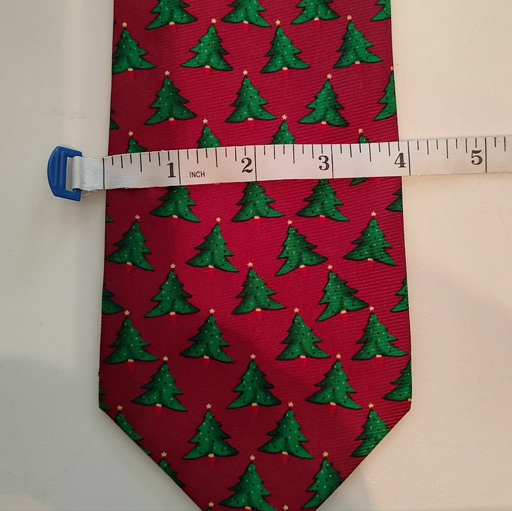 Christmas Tree Tie Season Style MMG Red Necktie Holiday Wear Vivid Color - Picture 4 of 6